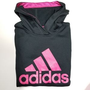 Adidas Girls Black Hoodie Fleece Lined